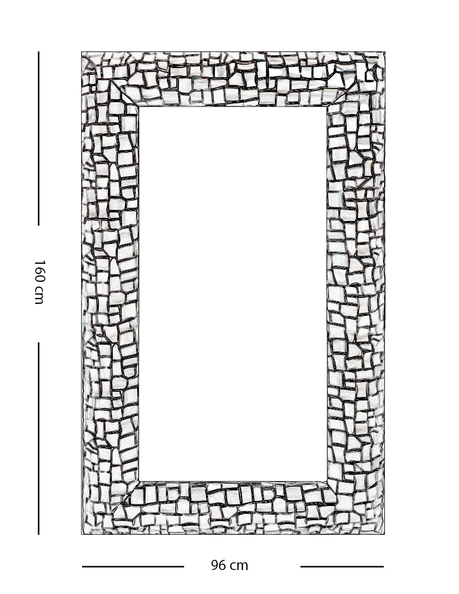Espejo de Pared Pearl Plata de 96x160 cm