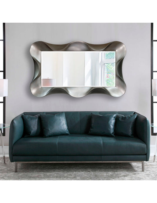 Espejo de pared Wave Plata de 89 x 153 cm