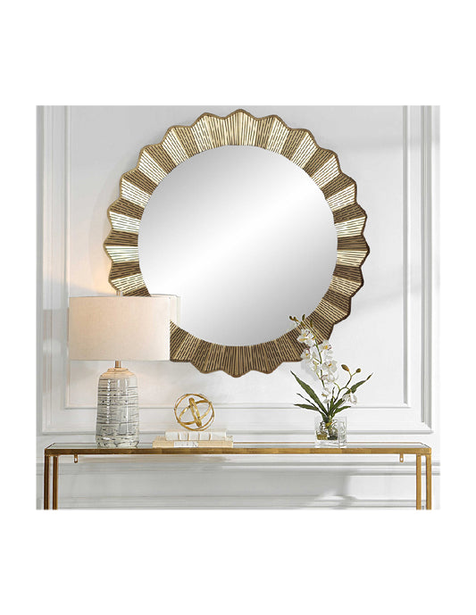 Espejo de pared Astral Oro de 115 cm diámetro