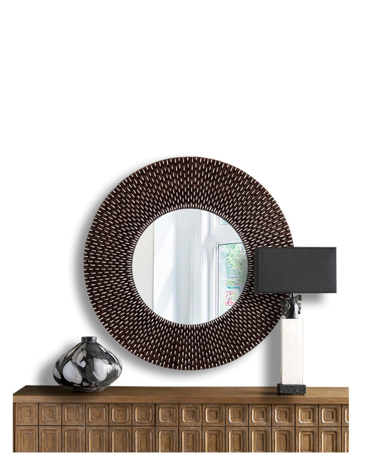 Espejo de Pared Avanti Bronce Redondo 112 cm Diámetro