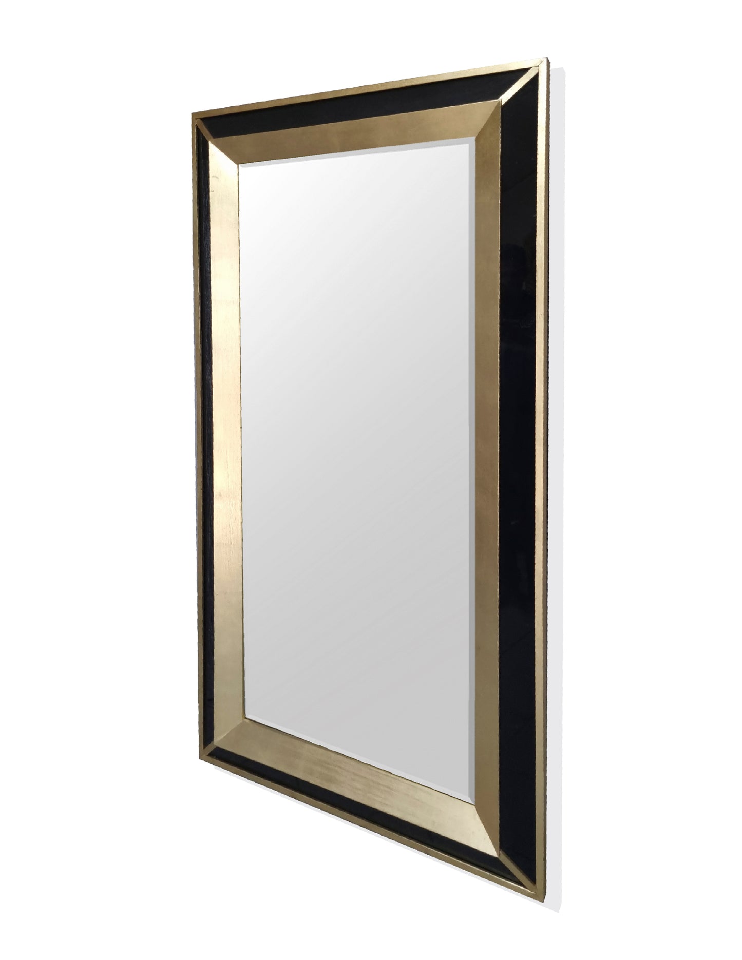Espejo Blast de Oro de Hoja con Cristal negro de 108x208 cm