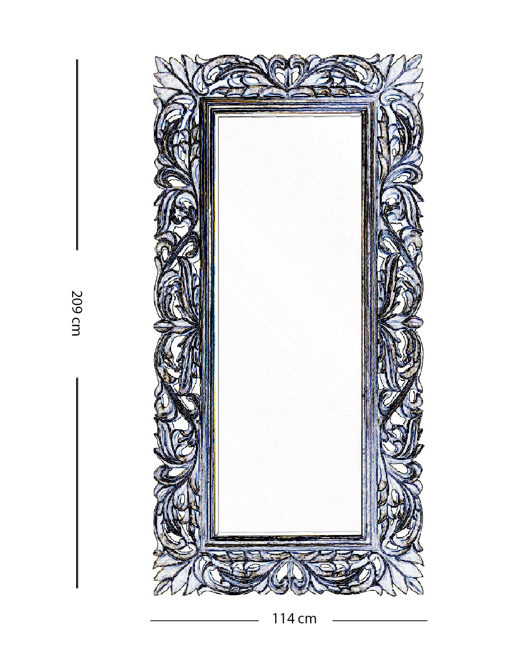 Espejo de pie Real oro 95 x 193 cm