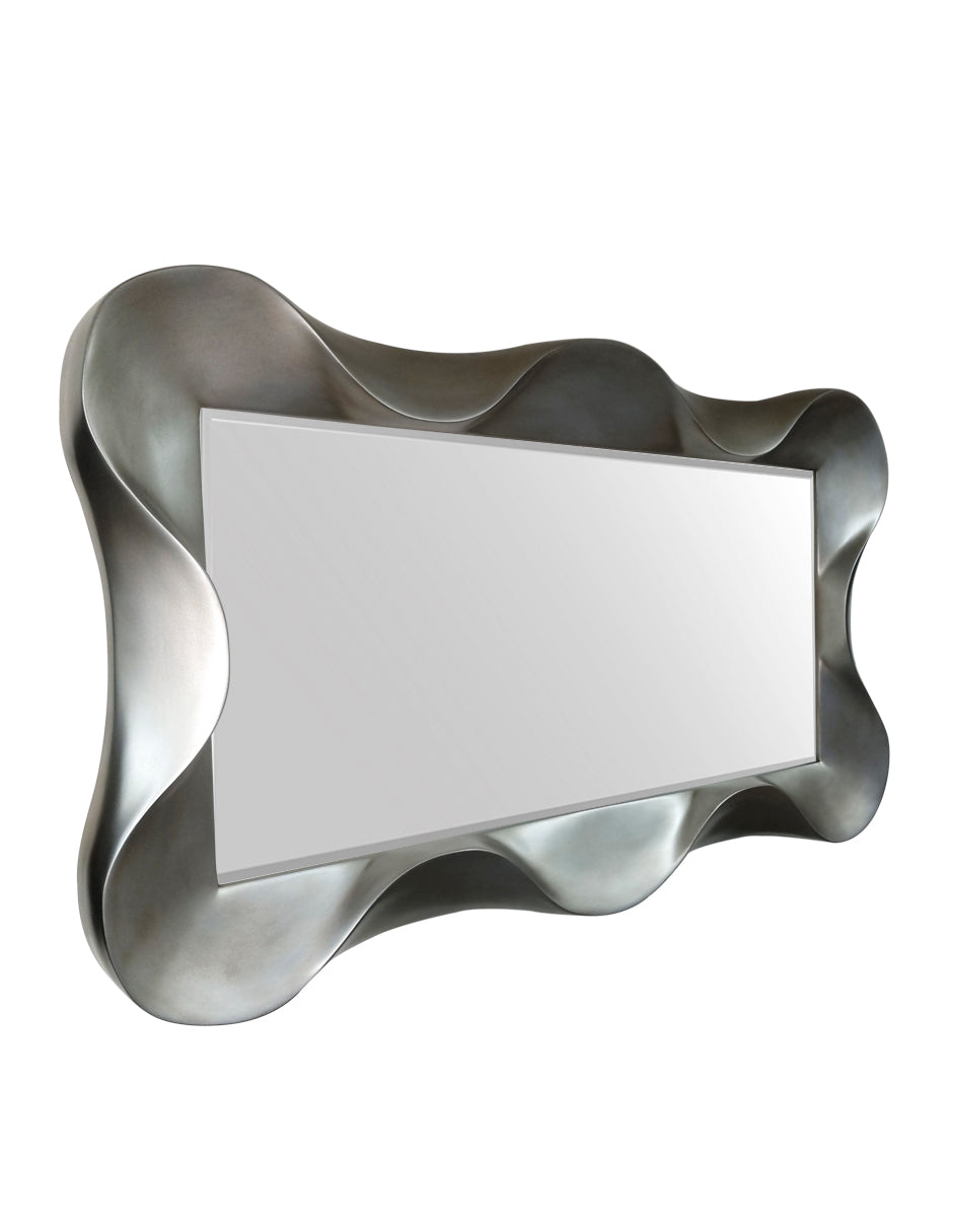 Espejo de pared Wave Plata de 89 x 153 cm