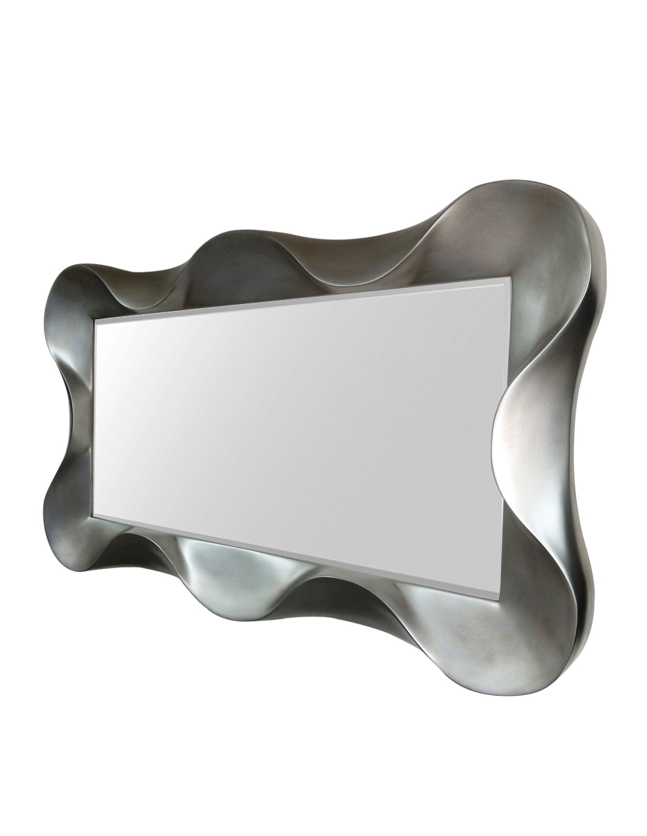 Espejo de pared Wave Plata de 89 x 153 cm