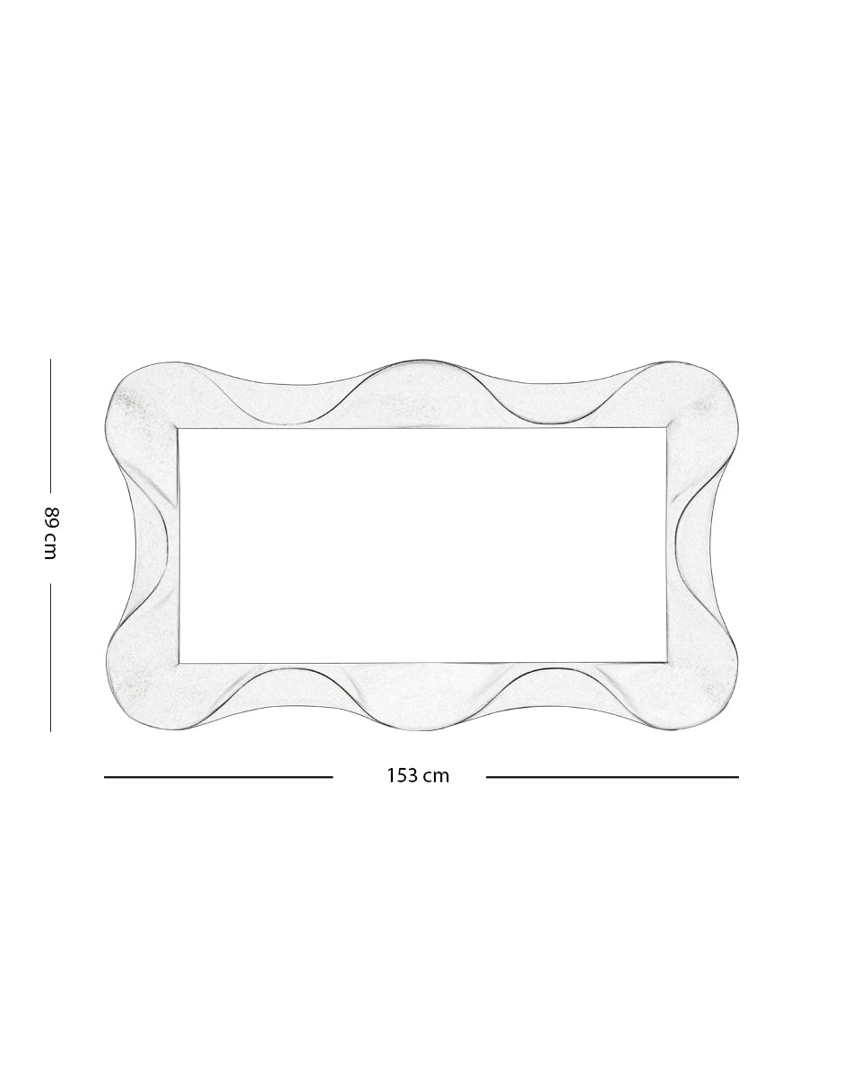 Espejo de pared Wave Plata de 89 x 153 cm