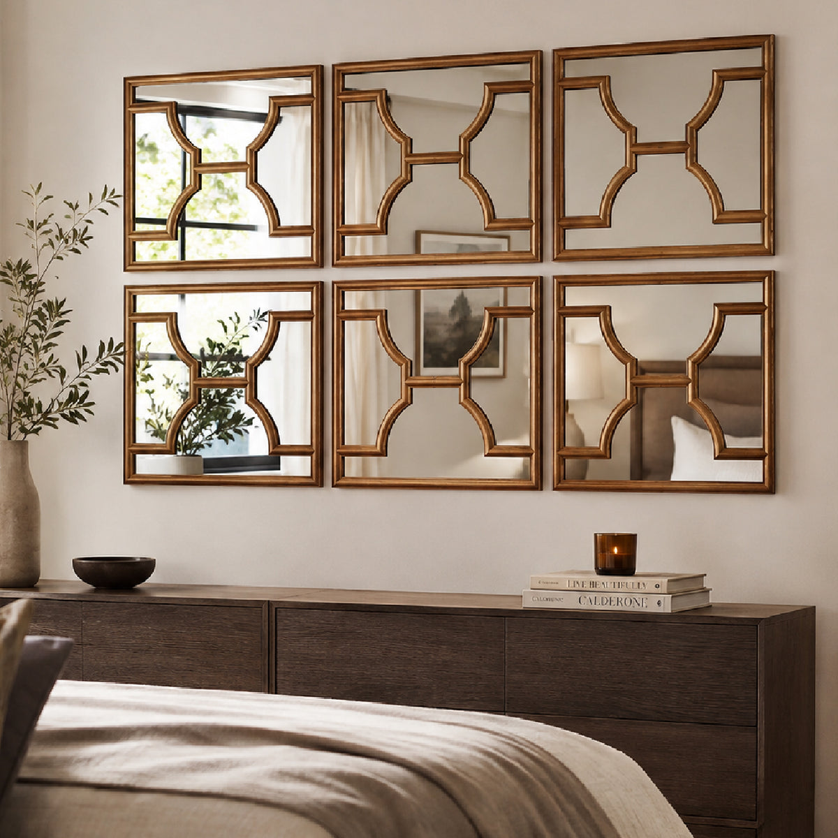 Espejo de Pared Binotto set de 3 de  45x45 cm Cada uno