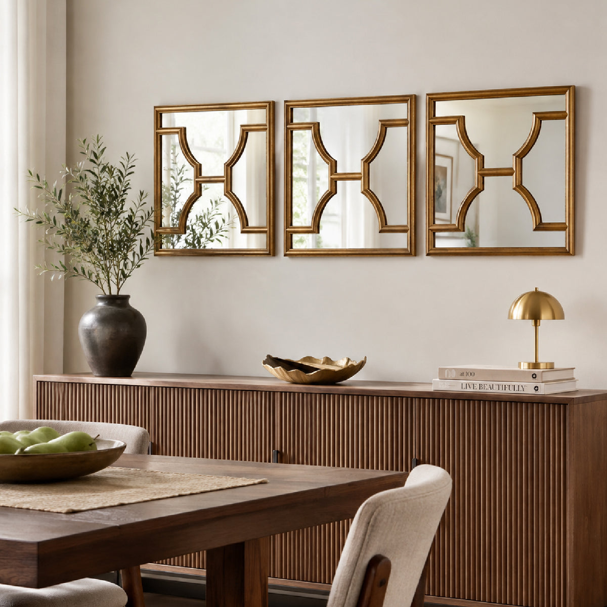 Espejo de Pared Binotto set de 3 de  45x45 cm Cada uno