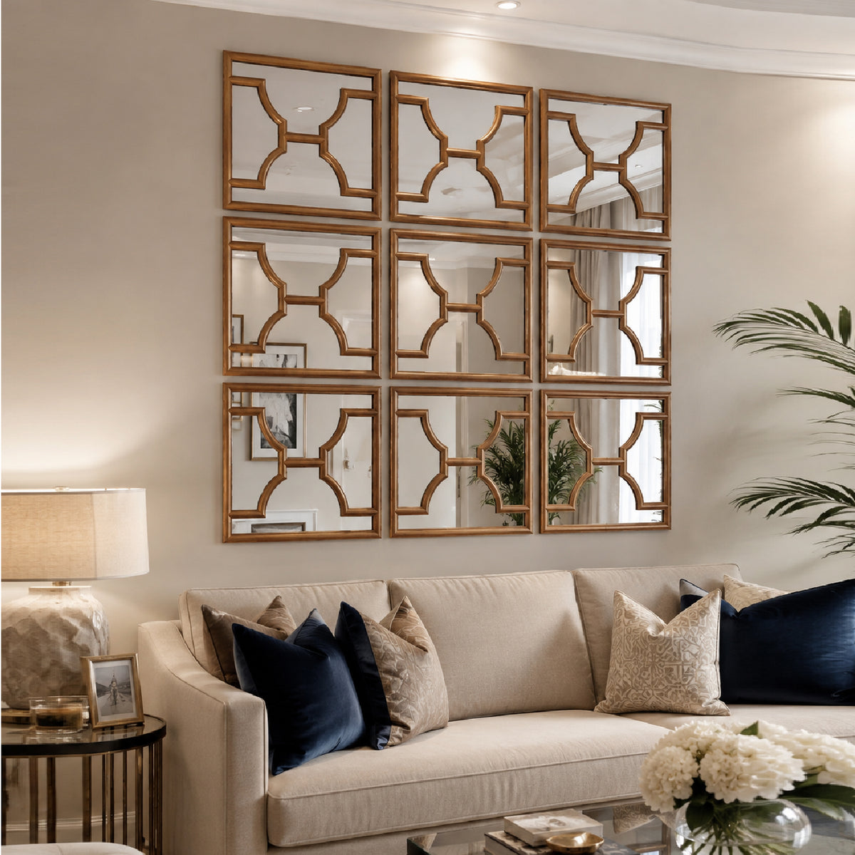 Espejo de Pared Binotto set de 3 de  45x45 cm Cada uno